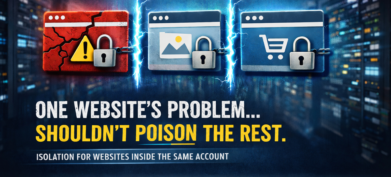 Website security separation dashboard design 040hosting x imunify360